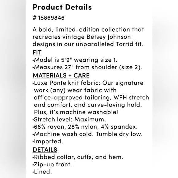 Torrid Betsy Johnson Bomber (3) & Pixie (3R) Luxe Ponte Pant Suit Yellow Plaid - Picture 11 of 15